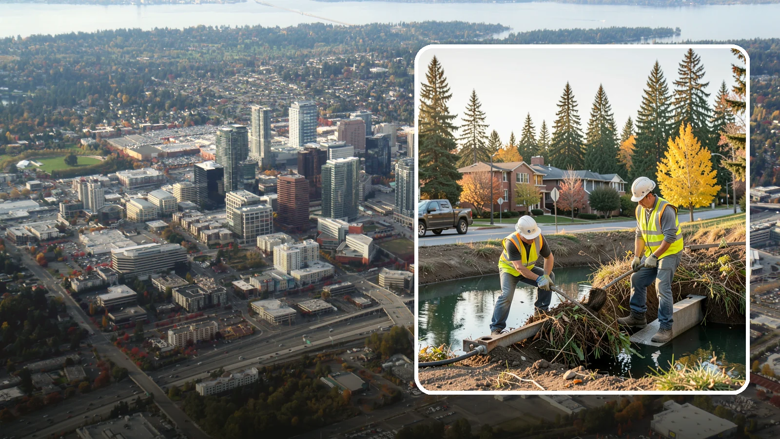 Detention Pond Maintenance in Bellevue, King County, WA - Vegetation, sediment, and outlet upkeep that keeps detention ponds storing and releasing runoff correctly.