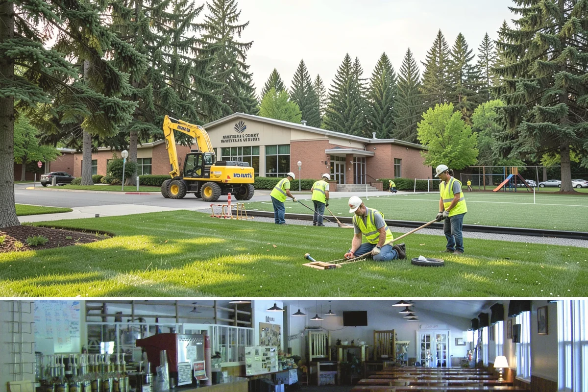 Detention Pond Maintenance in Black Diamond, King County, WA - Mowing and vegetation work occur in the dry summer months, while inlet and outlet inspections increase through the winter storm...