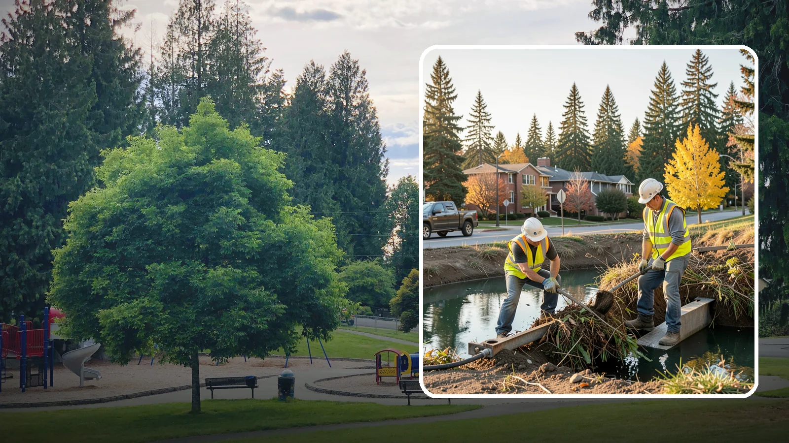 Detention Pond Maintenance in Bonney Lake, Pierce County, WA - Vegetation, sediment, and outlet upkeep that keeps detention ponds storing and releasing runoff correctly.
