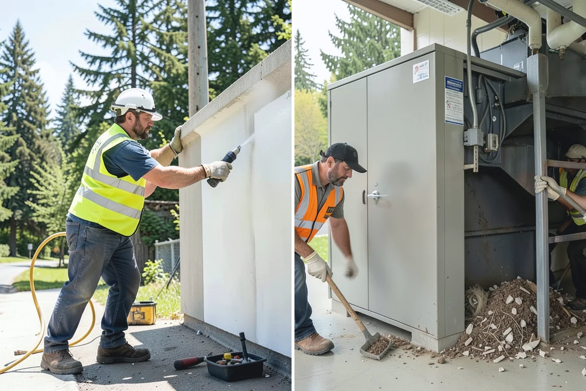 Detention Pond Maintenance in Bonney Lake, Pierce County, WA - Inspect embankments, inlets, and outlet control structures