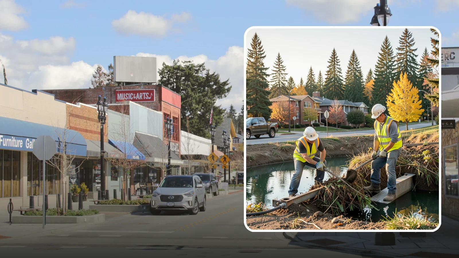 Detention Pond Maintenance in Bothell, King County, WA - Vegetation, sediment, and outlet upkeep that keeps detention ponds storing and releasing runoff correctly.