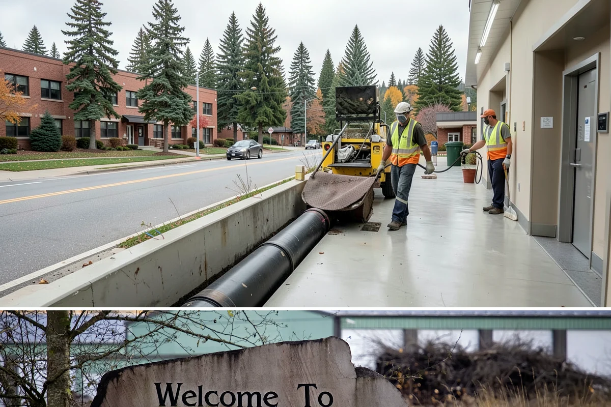 Detention Pond Maintenance in Buckley, Pierce County, WA - Mowing and vegetation work occur in the dry summer months, while inlet and outlet inspections increase through the winter storm...