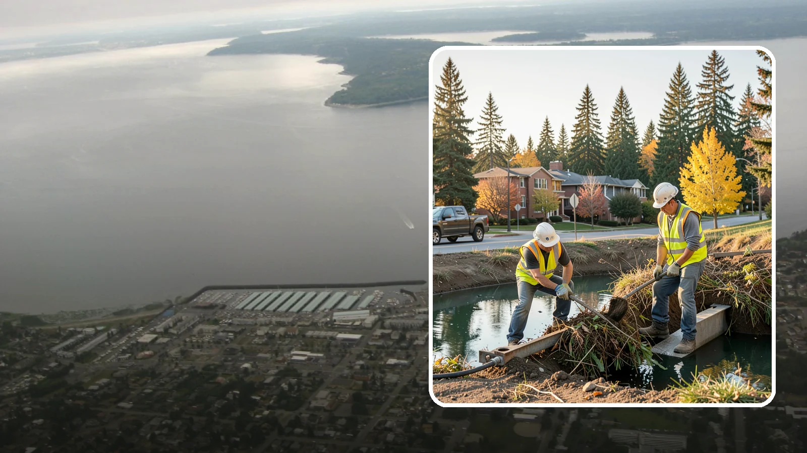 Detention Pond Maintenance in Des Moines, King County, WA - Vegetation, sediment, and outlet upkeep that keeps detention ponds storing and releasing runoff correctly.