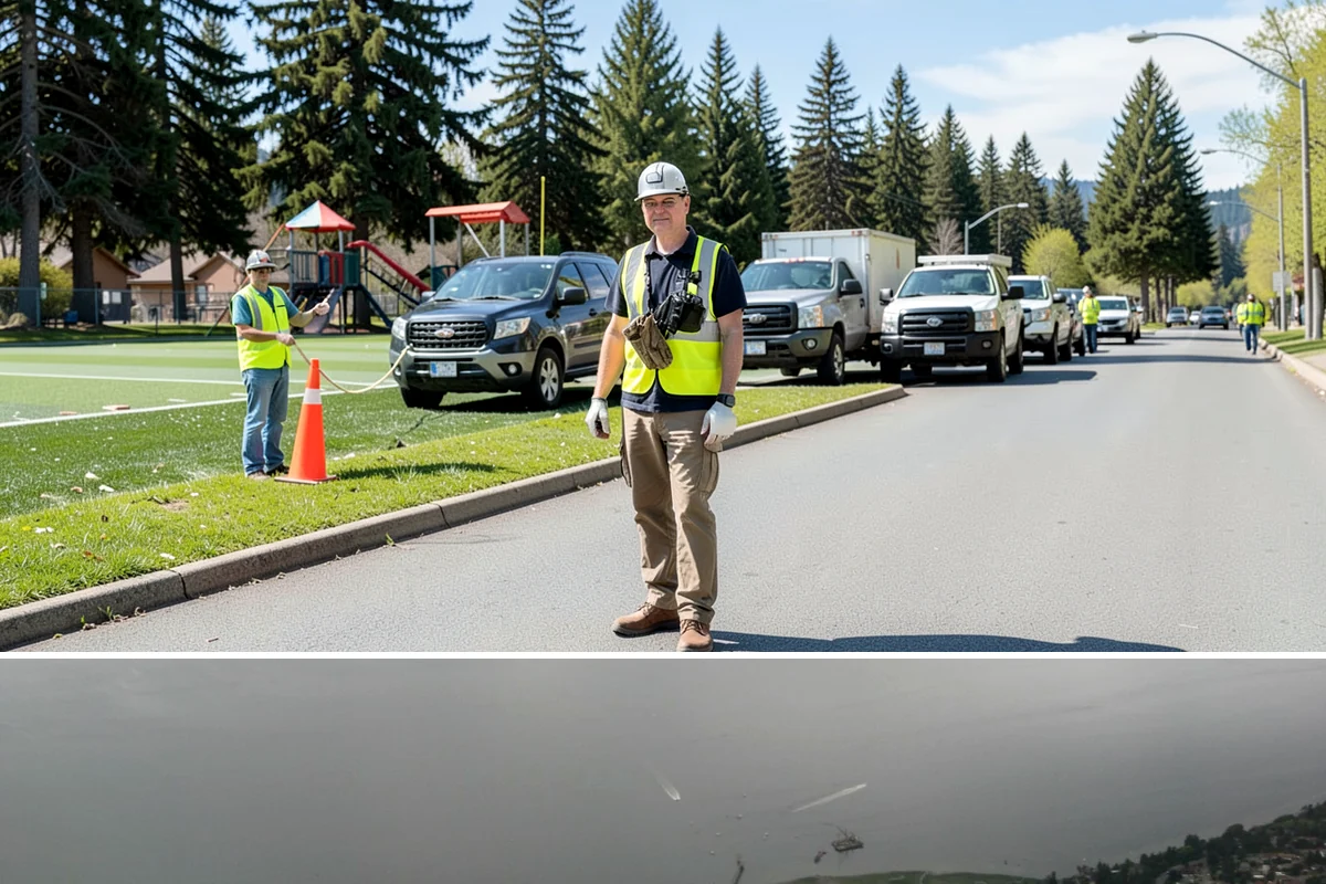 Detention Pond Maintenance in Des Moines, King County, WA - Mowing and vegetation work occur in the dry summer months, while inlet and outlet inspections increase through the winter storm...