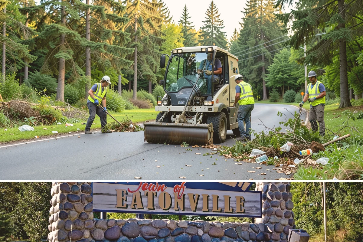 Detention Pond Maintenance in Eatonville, Pierce County, WA - Mowing and vegetation work occur in the dry summer months, while inlet and outlet inspections increase through the winter storm...