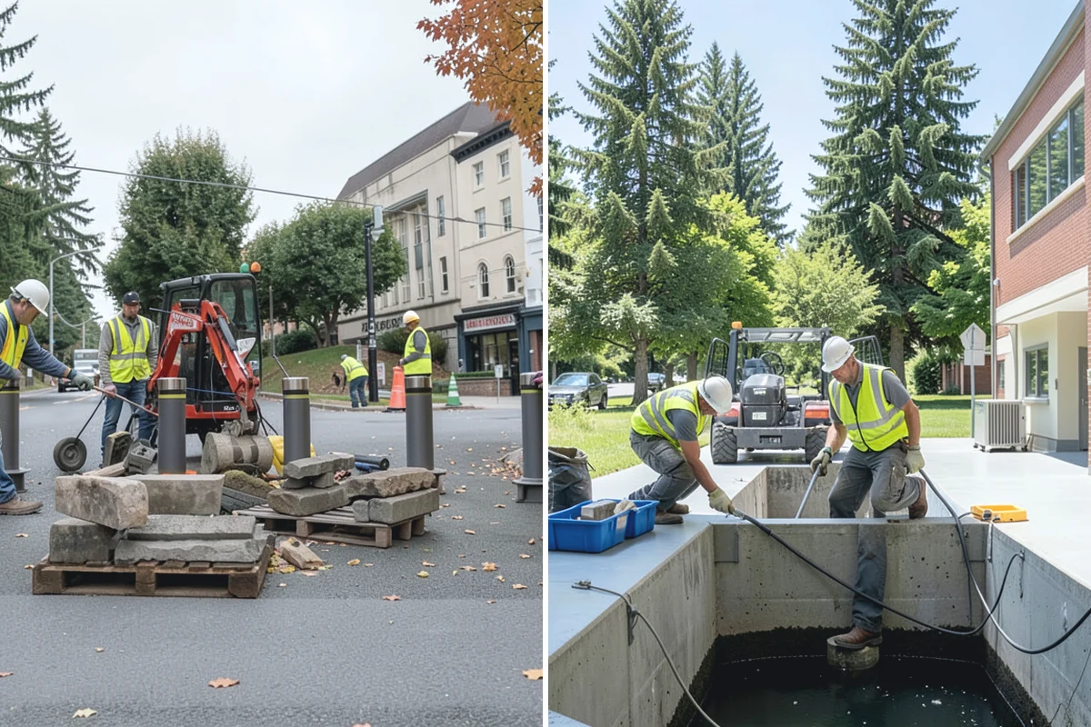 Detention Pond Maintenance in Hamilton, Skagit County, WA - Inspect embankments, inlets, and outlet control structures