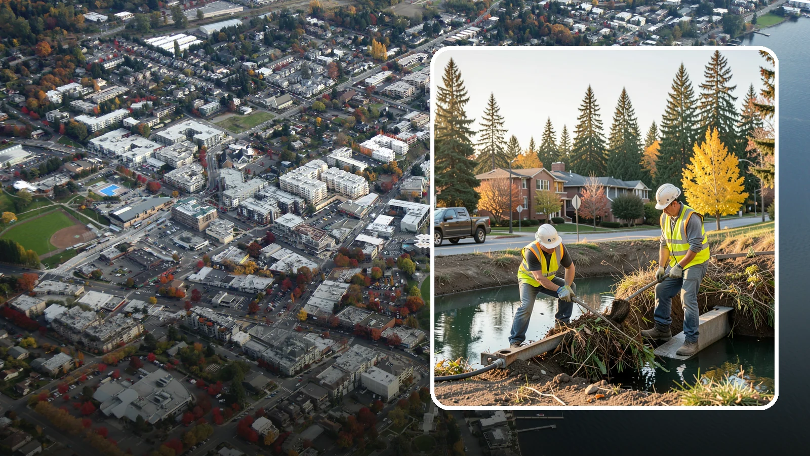 Detention Pond Maintenance in Kirkland, King County, WA - Vegetation, sediment, and outlet upkeep that keeps detention ponds storing and releasing runoff correctly.