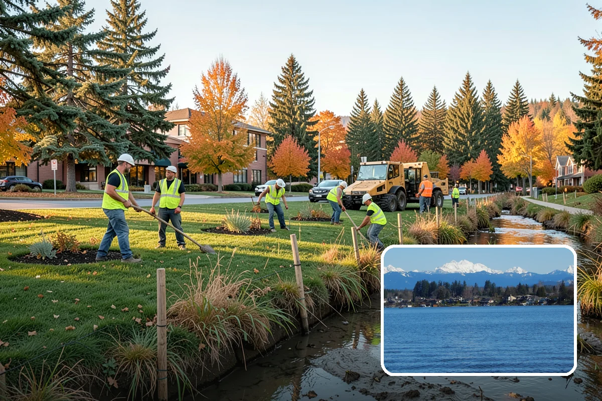 Detention Pond Maintenance in Lake Stevens, Snohomish County, WA - Maintained storage volume and controlled release rates