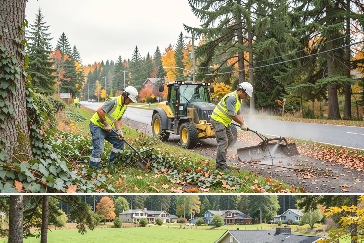 Detention Pond Maintenance in Lyman, Skagit County, WA - Mowing and vegetation work occur in the dry summer months, while inlet and outlet inspections increase through the winter storm...
