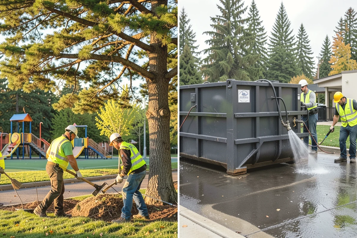 Detention Pond Maintenance in Mercer Island, King County, WA - Inspect embankments, inlets, and outlet control structures
