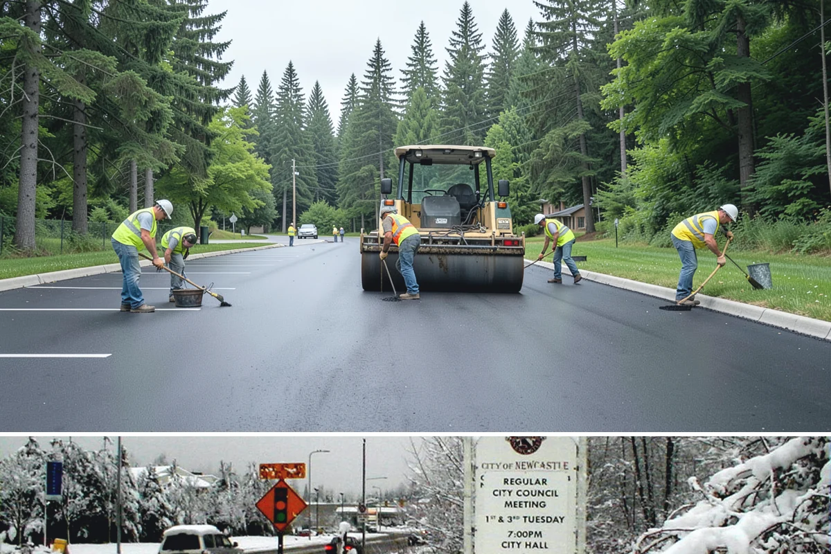 Detention Pond Maintenance in Newcastle, King County, WA - Mowing and vegetation work occur in the dry summer months, while inlet and outlet inspections increase through the winter storm...
