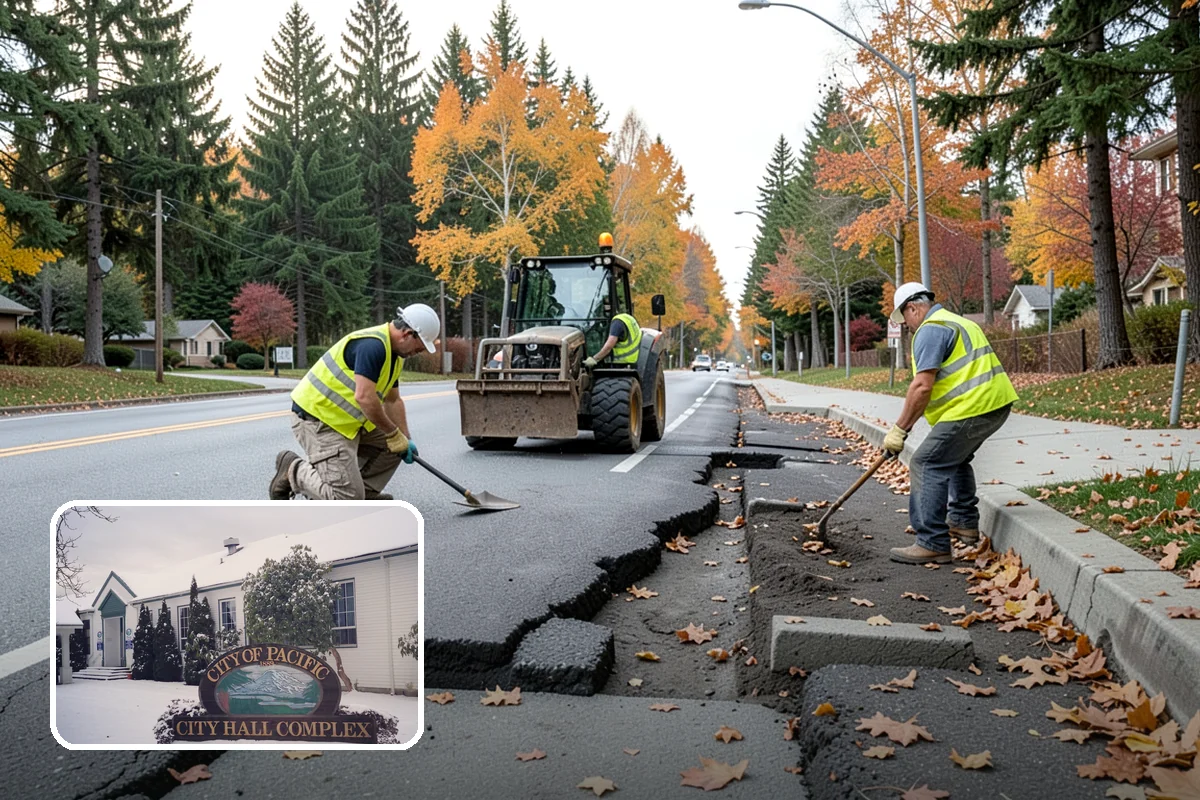 Detention Pond Maintenance in Pacific, King County, WA - Maintained storage volume and controlled release rates