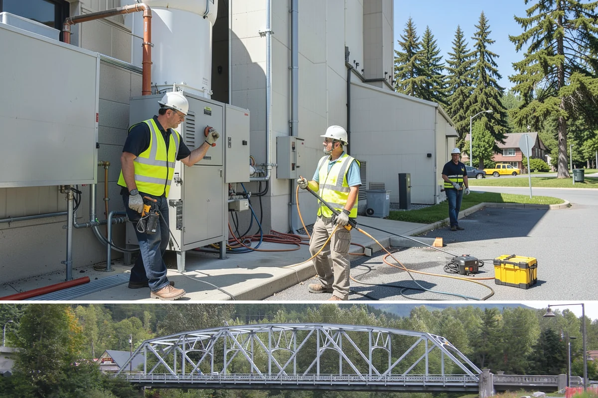 Detention Pond Maintenance in Skykomish, King County, WA - Mowing and vegetation work occur in the dry summer months, while inlet and outlet inspections increase through the winter storm...