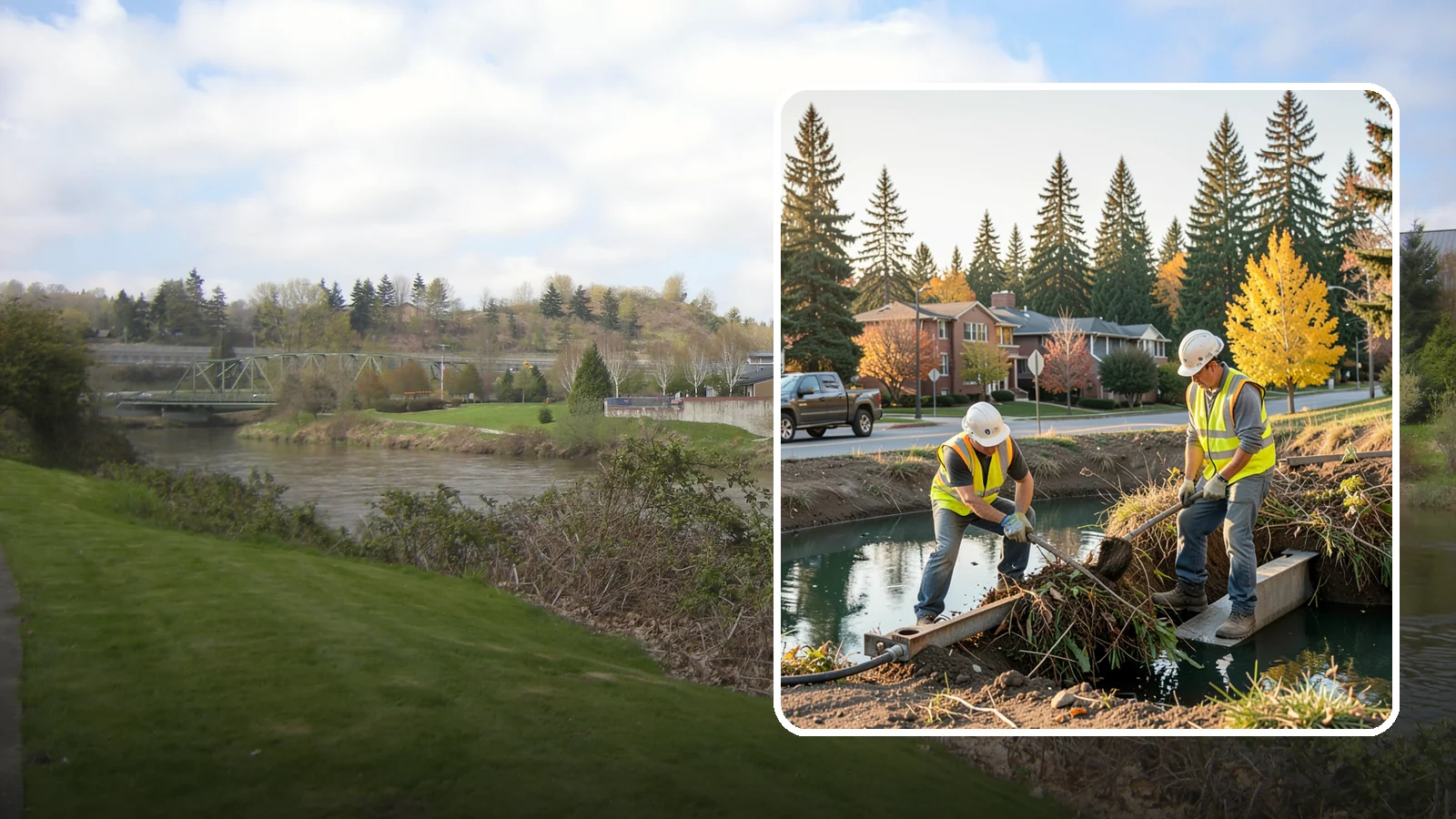 Detention Pond Maintenance in Tukwila, King County, WA - Vegetation, sediment, and outlet upkeep that keeps detention ponds storing and releasing runoff correctly.