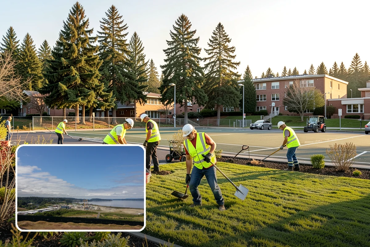 Detention Pond Maintenance in University Place, Pierce County, WA - Maintained storage volume and controlled release rates