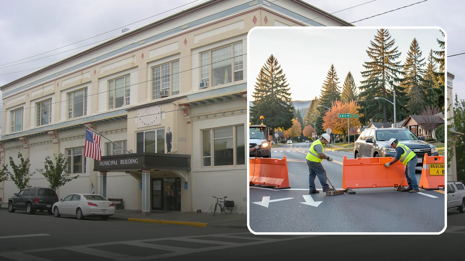 Detour Signage Setup in Anacortes, Skagit County, WA - Detour signage setup routes the traveling public safely around road closures and construction.