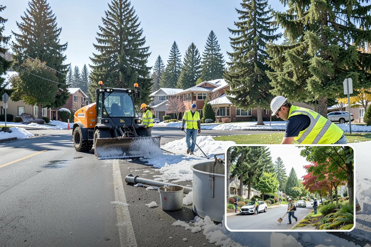 Detour Signage Setup in Beaux Arts Village, King County, WA - Clear guidance around closures