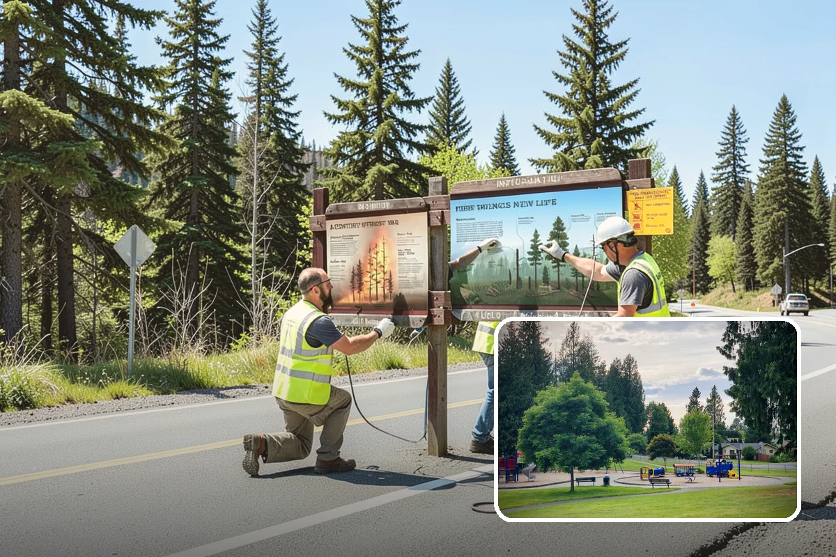 Detour Signage Setup in Bonney Lake, Pierce County, WA - Clear guidance around closures