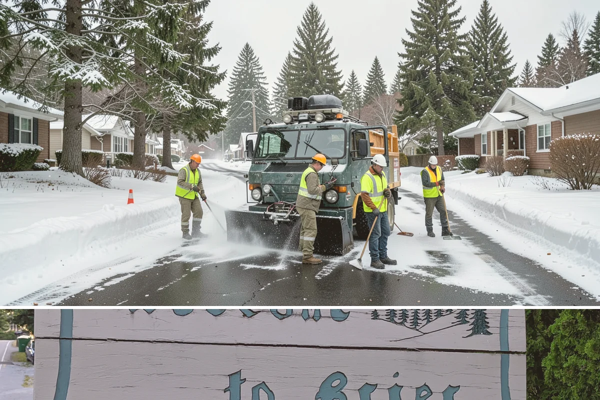 Detour Signage Setup in Brier, Snohomish County, WA - Detour signing accompanies the summer roadwork season and is deployed rapidly for winter storm closures.