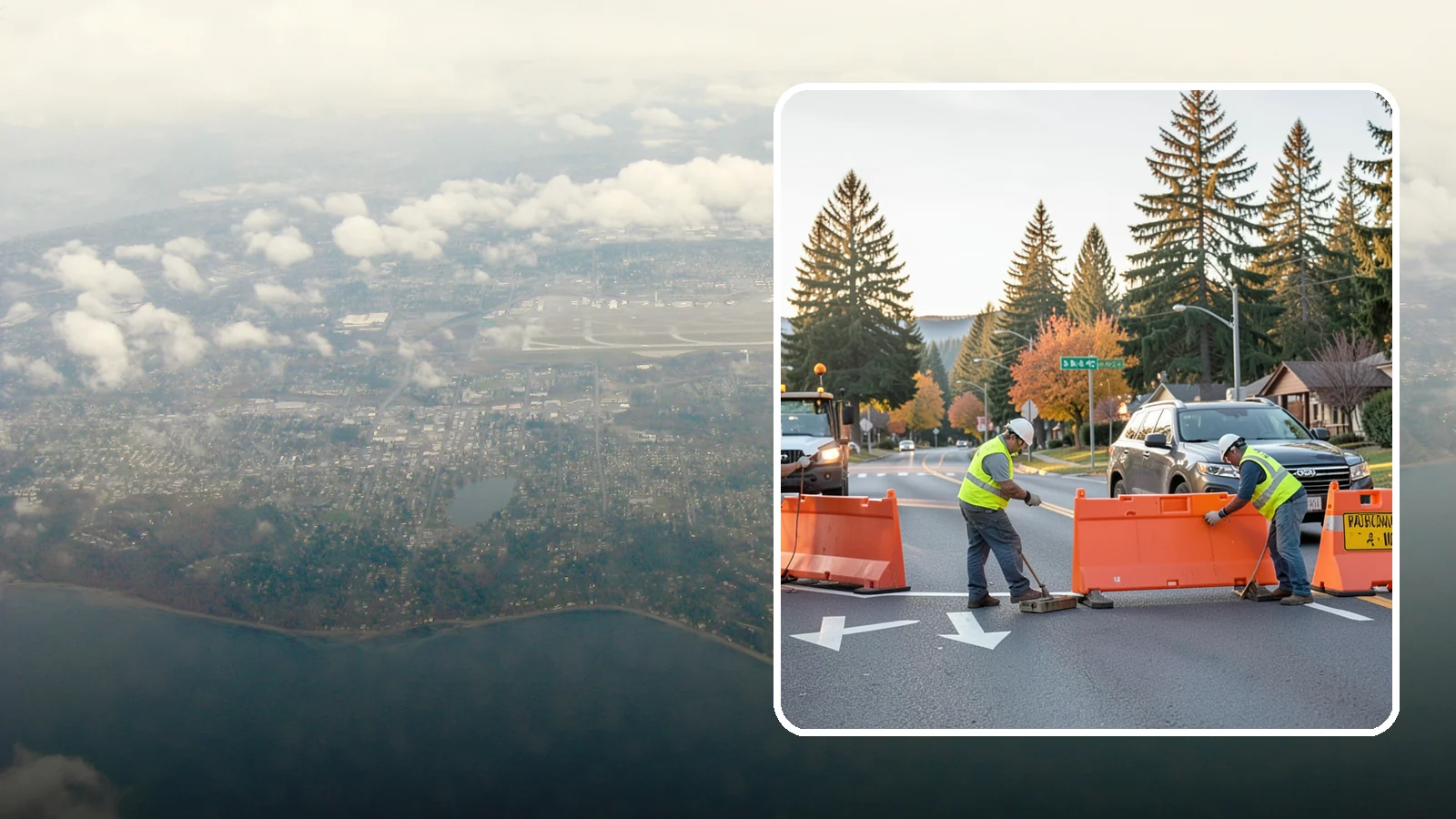 Detour Signage Setup in Burien, King County, WA - Detour signage setup routes the traveling public safely around road closures and construction.