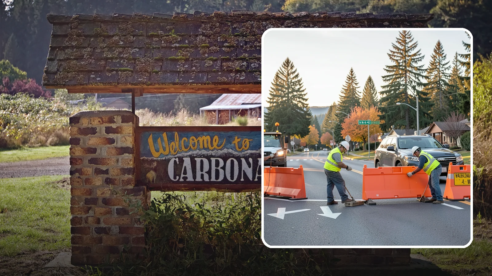 Detour Signage Setup in Carbonado, Pierce County, WA - Detour signage setup routes the traveling public safely around road closures and construction.