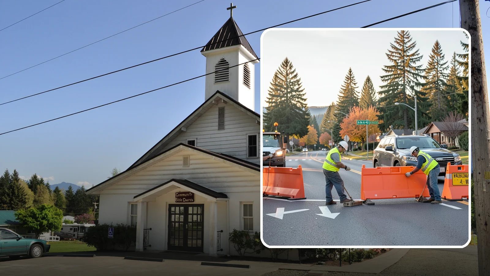 Detour Signage Setup in Concrete, Skagit County, WA - Detour signage setup routes the traveling public safely around road closures and construction.