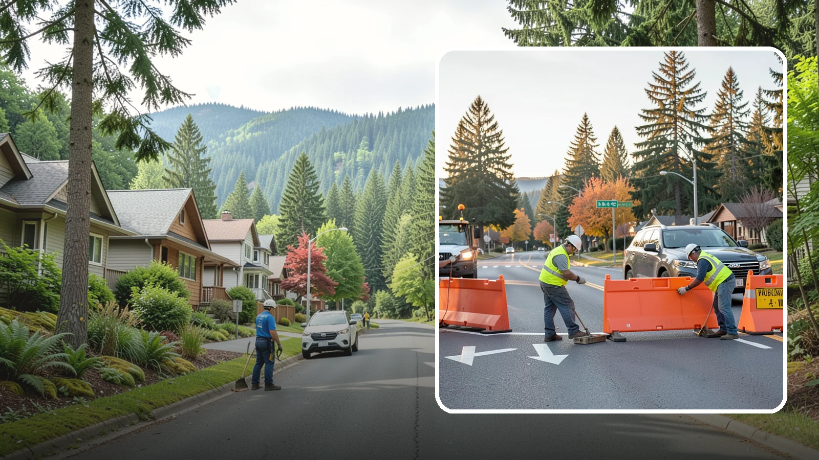 Detour Signage Setup in Darrington, Snohomish County, WA - Detour signage setup routes the traveling public safely around road closures and construction.