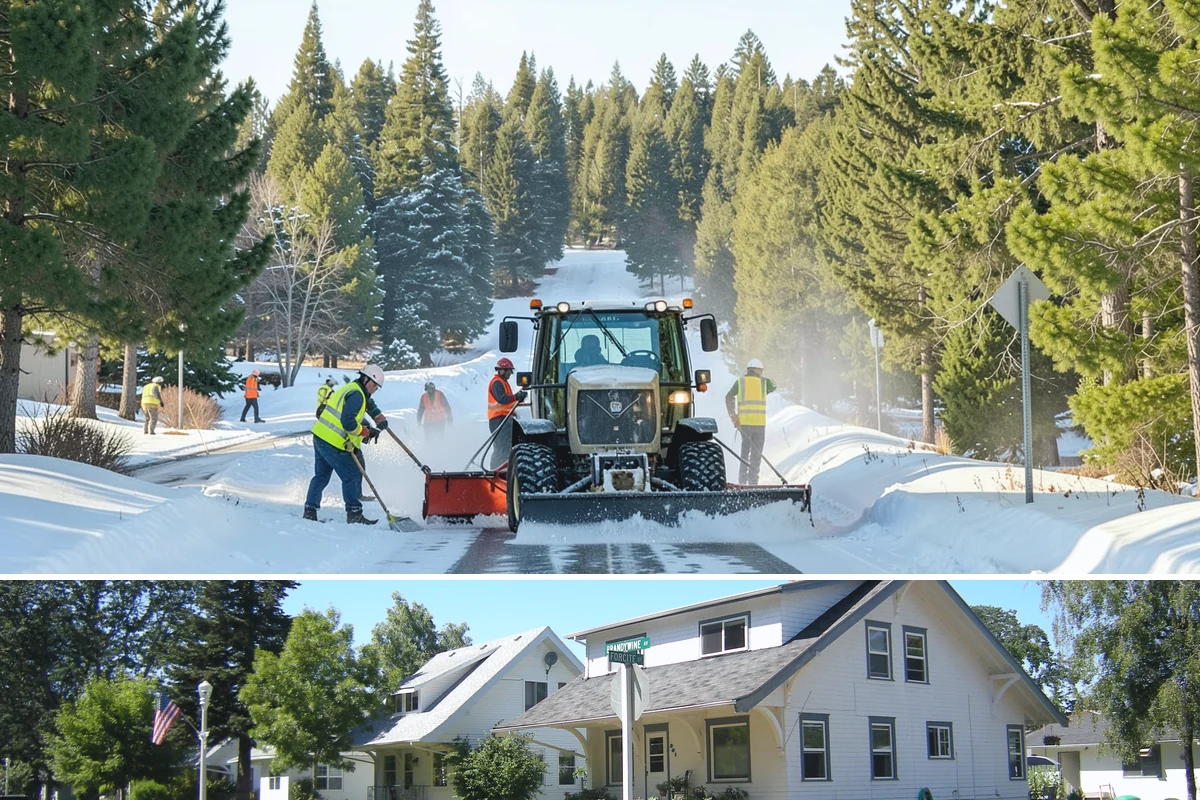 Detour Signage Setup in DuPont, Pierce County, WA - Detour signing accompanies the summer roadwork season and is deployed rapidly for winter storm closures.
