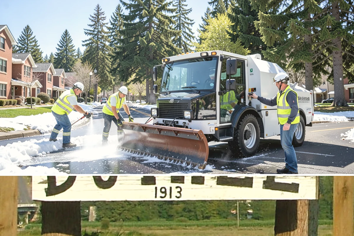 Detour Signage Setup in Duvall, King County, WA - Detour signing accompanies the summer roadwork season and is deployed rapidly for winter storm closures.