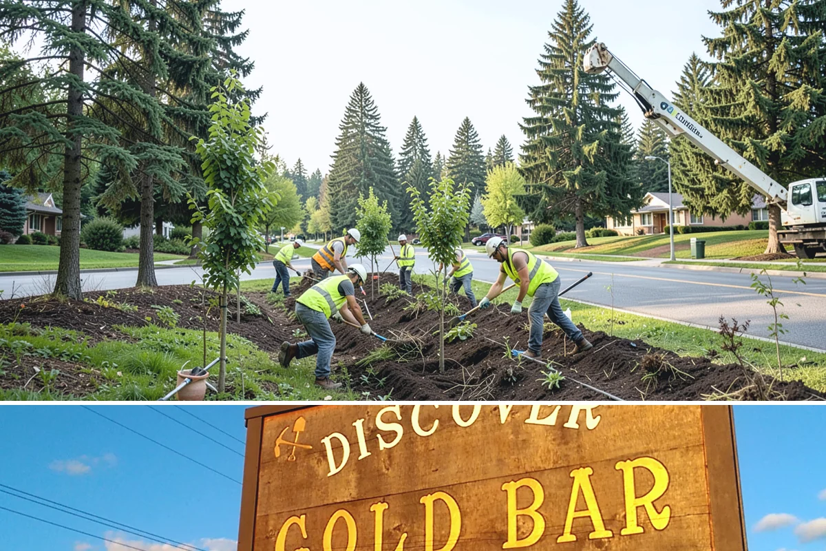 Detour Signage Setup in Gold Bar, Snohomish County, WA - Detour signing accompanies the summer roadwork season and is deployed rapidly for winter storm closures.