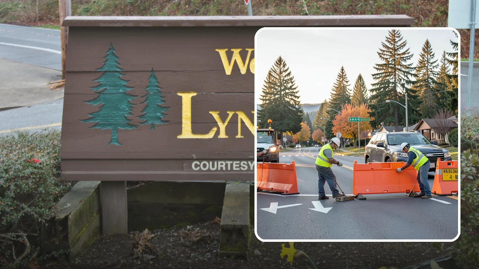 Detour Signage Setup in Lynnwood, Snohomish County, WA - Detour signage setup routes the traveling public safely around road closures and construction.