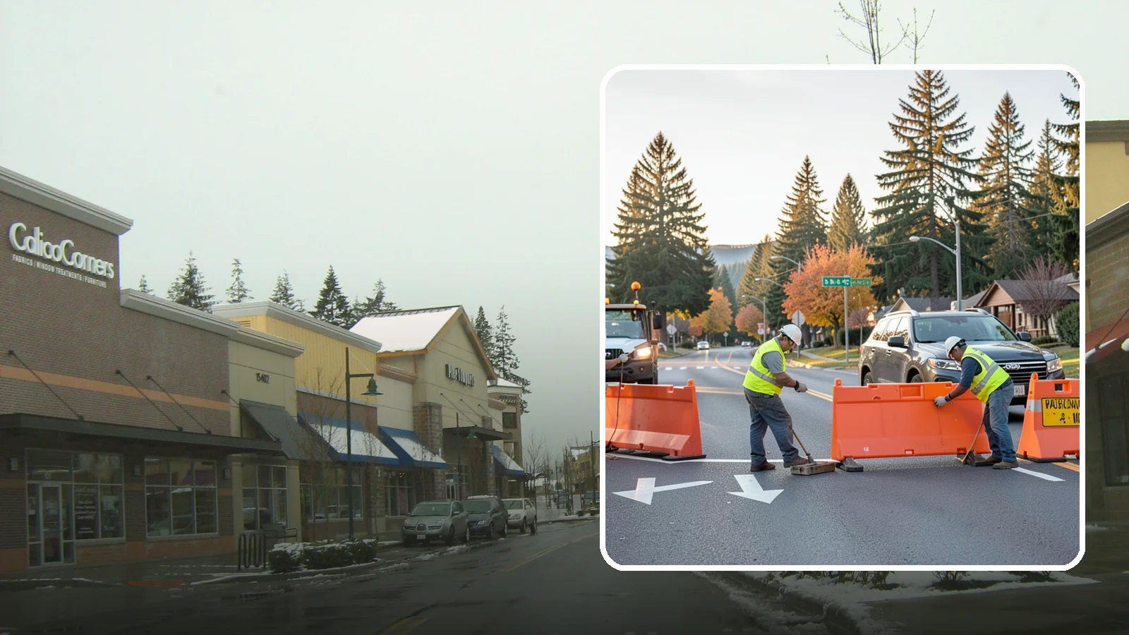 Detour Signage Setup in Mill Creek, Snohomish County, WA - Detour signage setup routes the traveling public safely around road closures and construction.