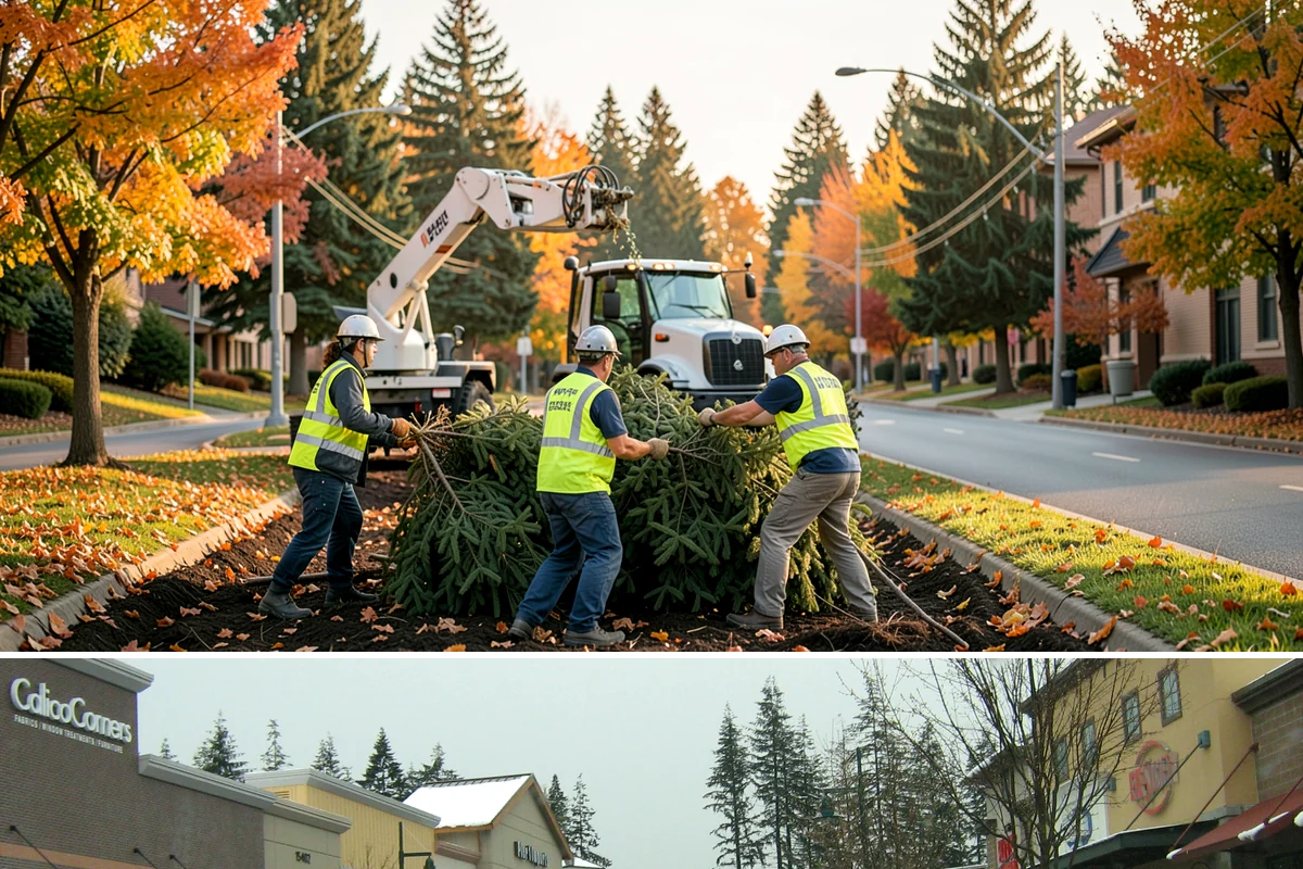 Detour Signage Setup in Mill Creek, Snohomish County, WA - Detour signing accompanies the summer roadwork season and is deployed rapidly for winter storm closures.
