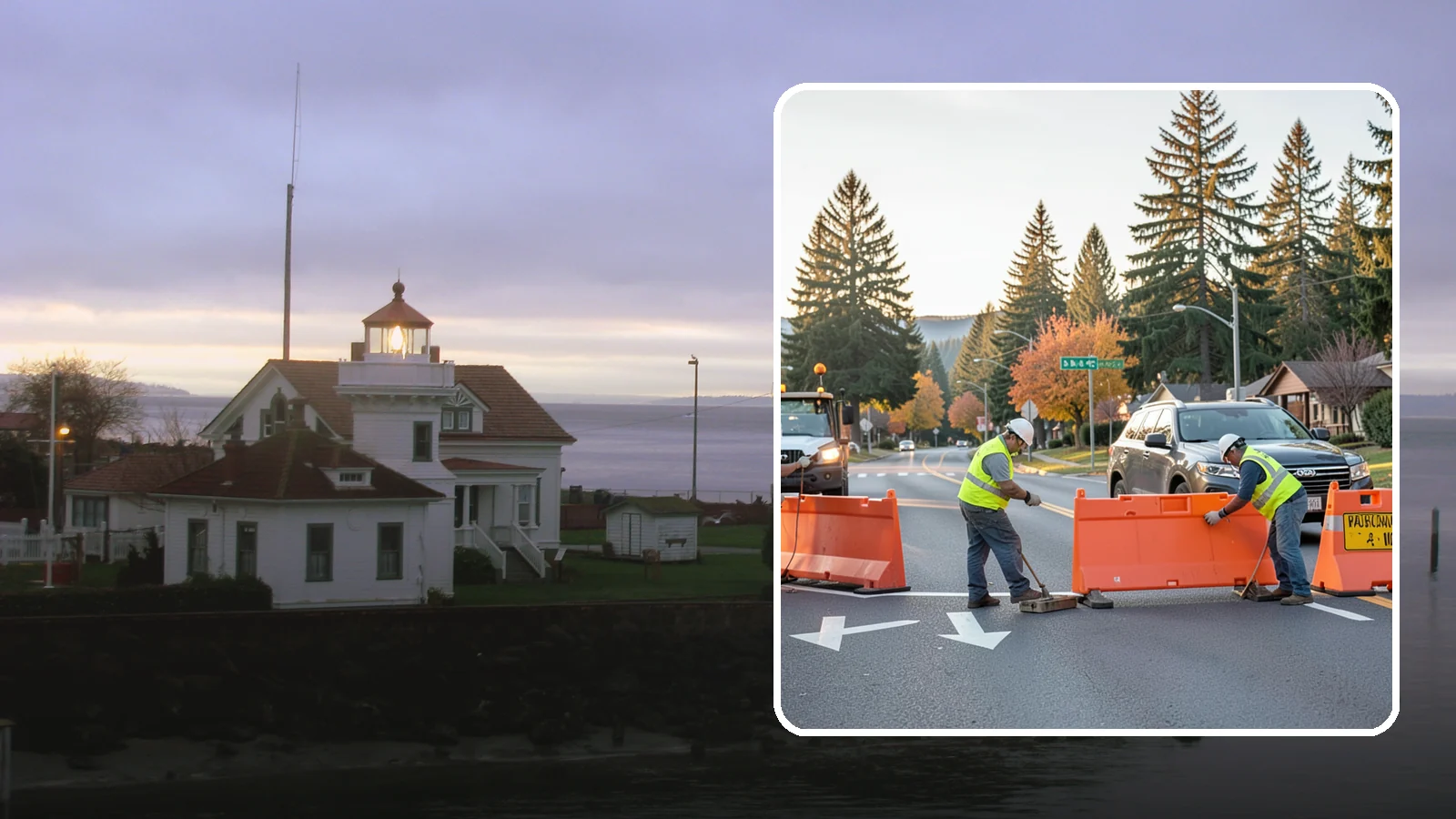 Detour Signage Setup in Mukilteo, Snohomish County, WA - Detour signage setup routes the traveling public safely around road closures and construction.