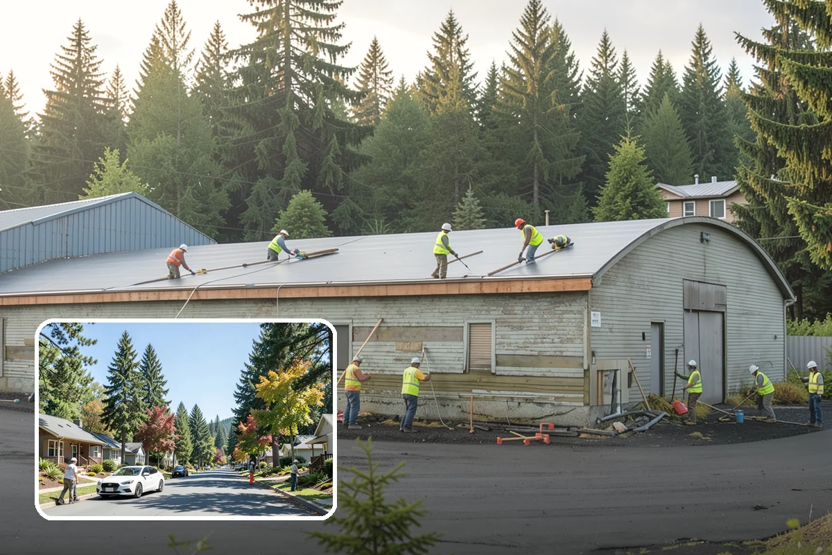 Detour Signage Setup in Orting, Pierce County, WA - Clear guidance around closures
