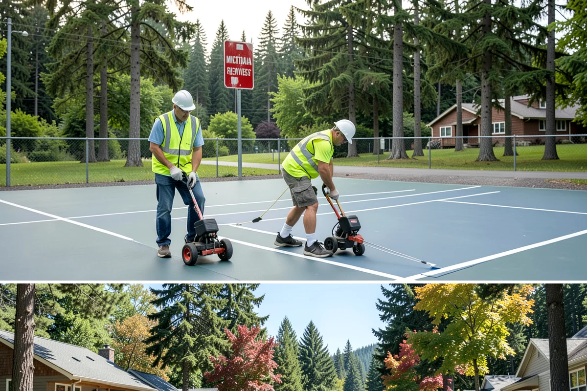 Detour Signage Setup in Orting, Pierce County, WA - Detour signing accompanies the summer roadwork season and is deployed rapidly for winter storm closures.