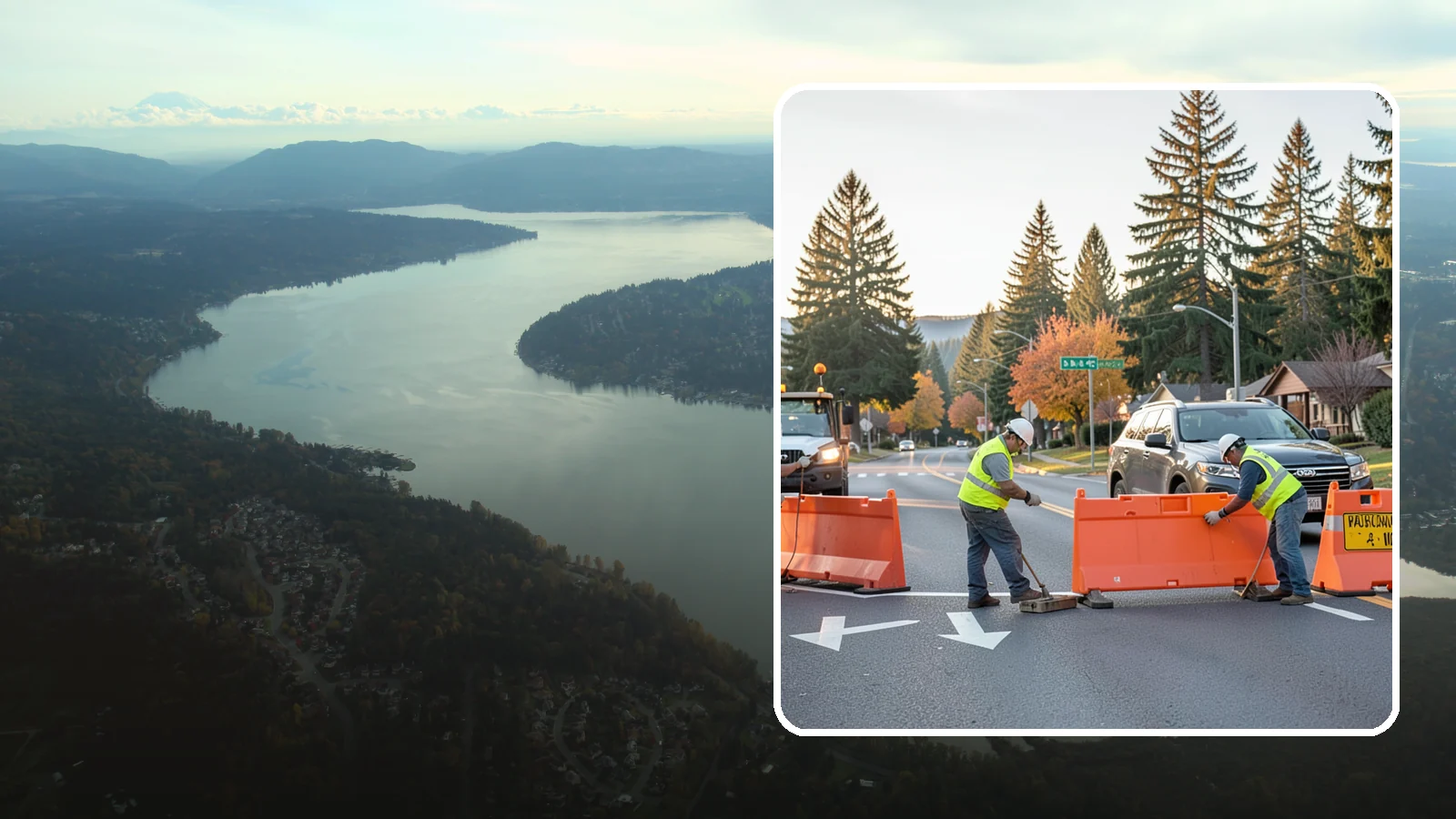 Detour Signage Setup in Sammamish, King County, WA - Detour signage setup routes the traveling public safely around road closures and construction.