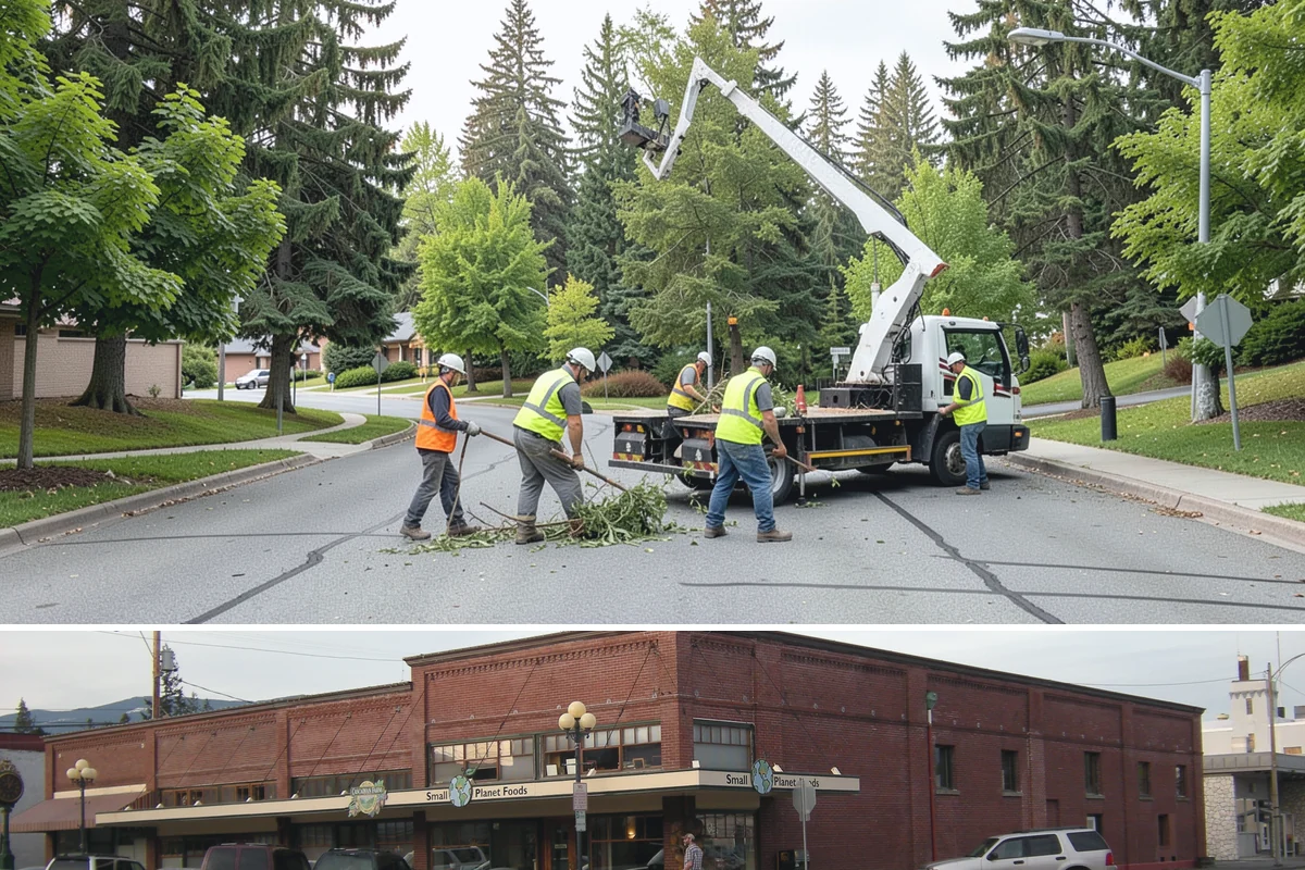 Detour Signage Setup in Sedro-Woolley, Skagit County, WA - Detour signing accompanies the summer roadwork season and is deployed rapidly for winter storm closures.