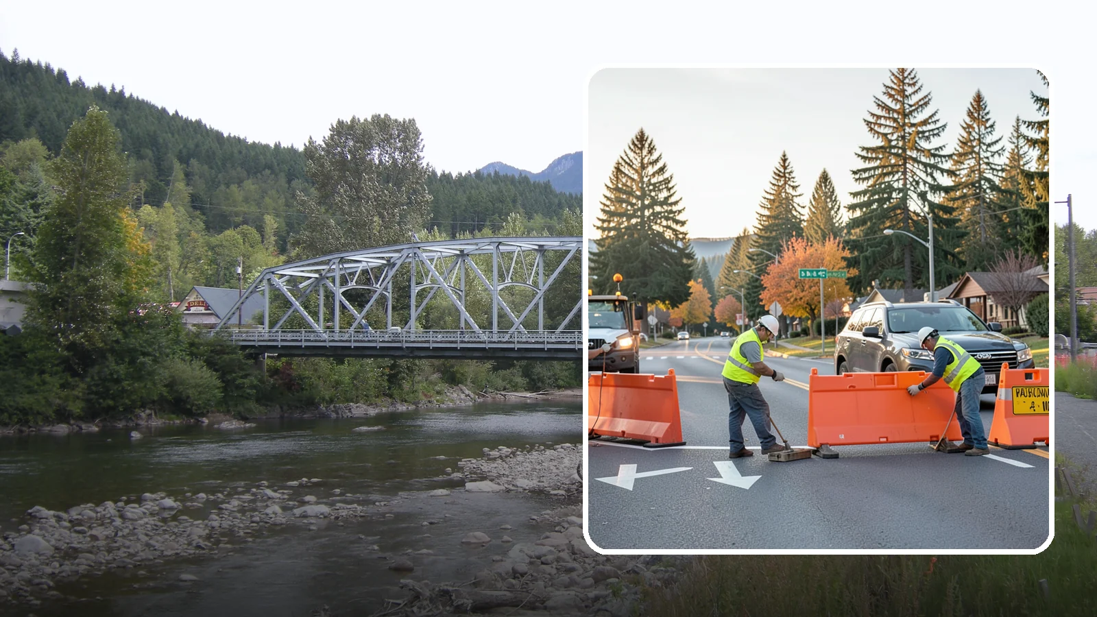 Detour Signage Setup in Skykomish, King County, WA - Detour signage setup routes the traveling public safely around road closures and construction.