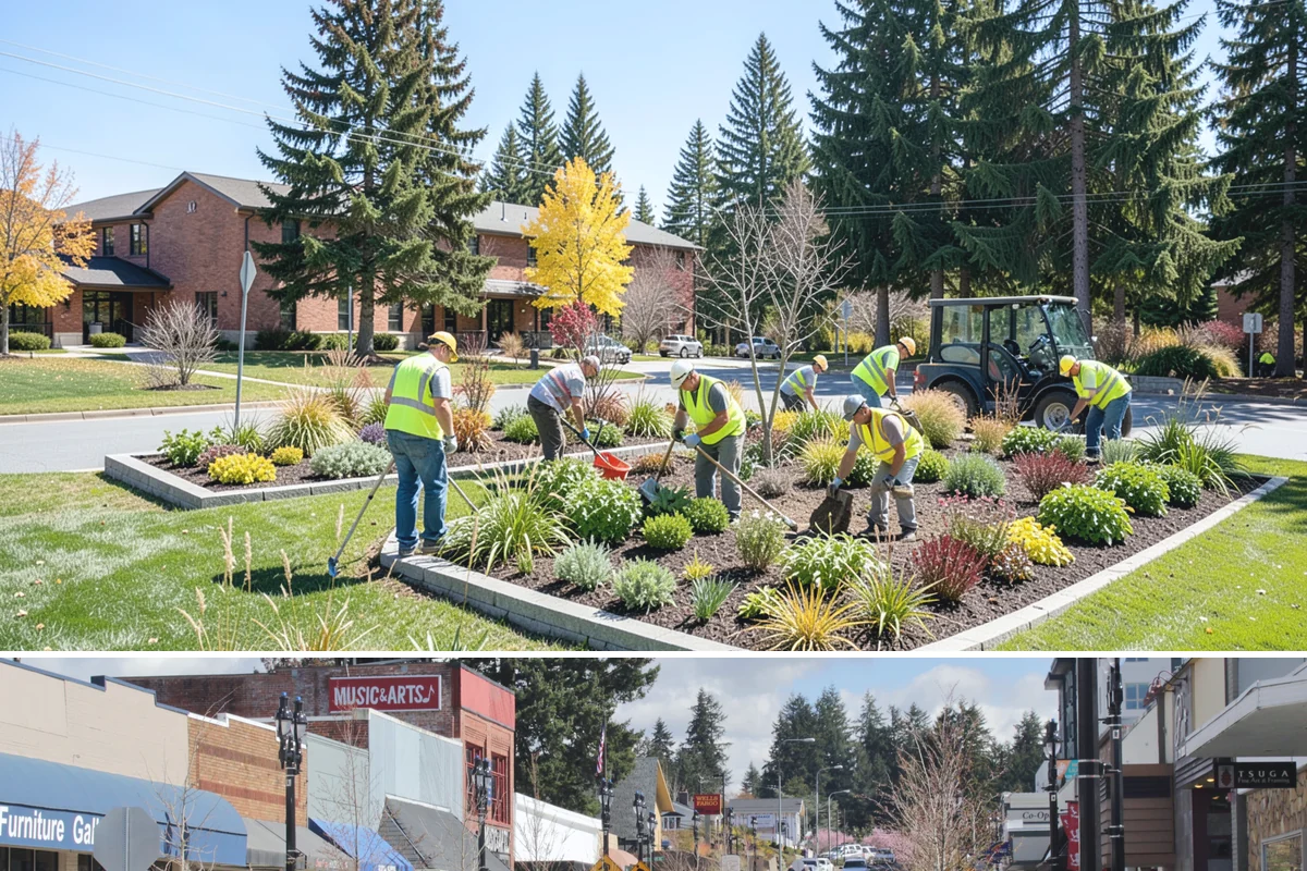 Disc Golf Course Maintenance in Bothell, King County, WA - Vegetation management is heaviest from late spring through early fall, with debris cleanup after winter storms.
