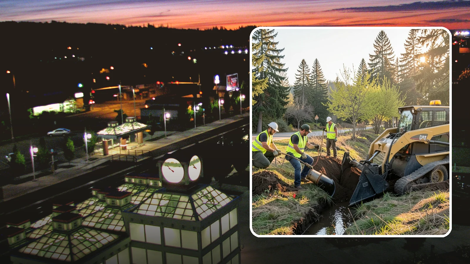 Ditch Maintenance in Auburn, King County, WA - Ditch maintenance and reshaping that restores roadside and open channels to their designed drainage function.