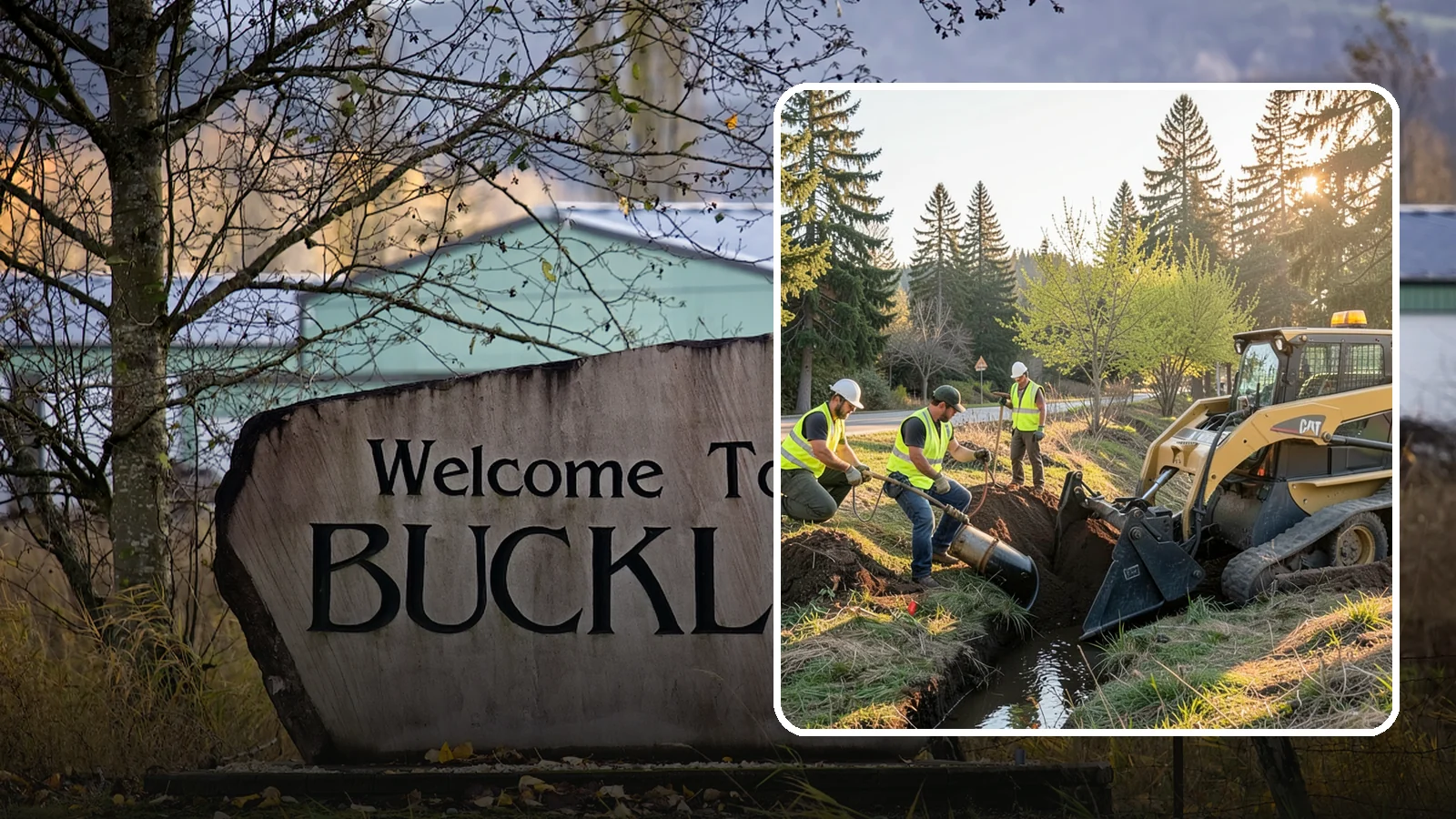 Ditch Maintenance in Buckley, Pierce County, WA - Ditch maintenance and reshaping that restores roadside and open channels to their designed drainage function.
