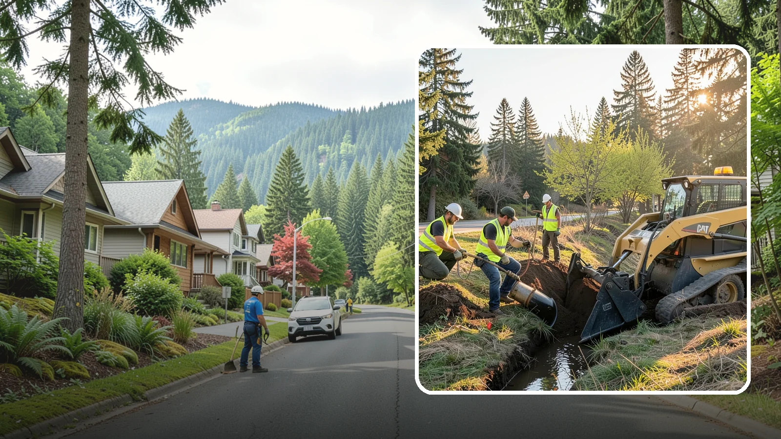 Ditch Maintenance in Darrington, Snohomish County, WA - Ditch maintenance and reshaping that restores roadside and open channels to their designed drainage function.