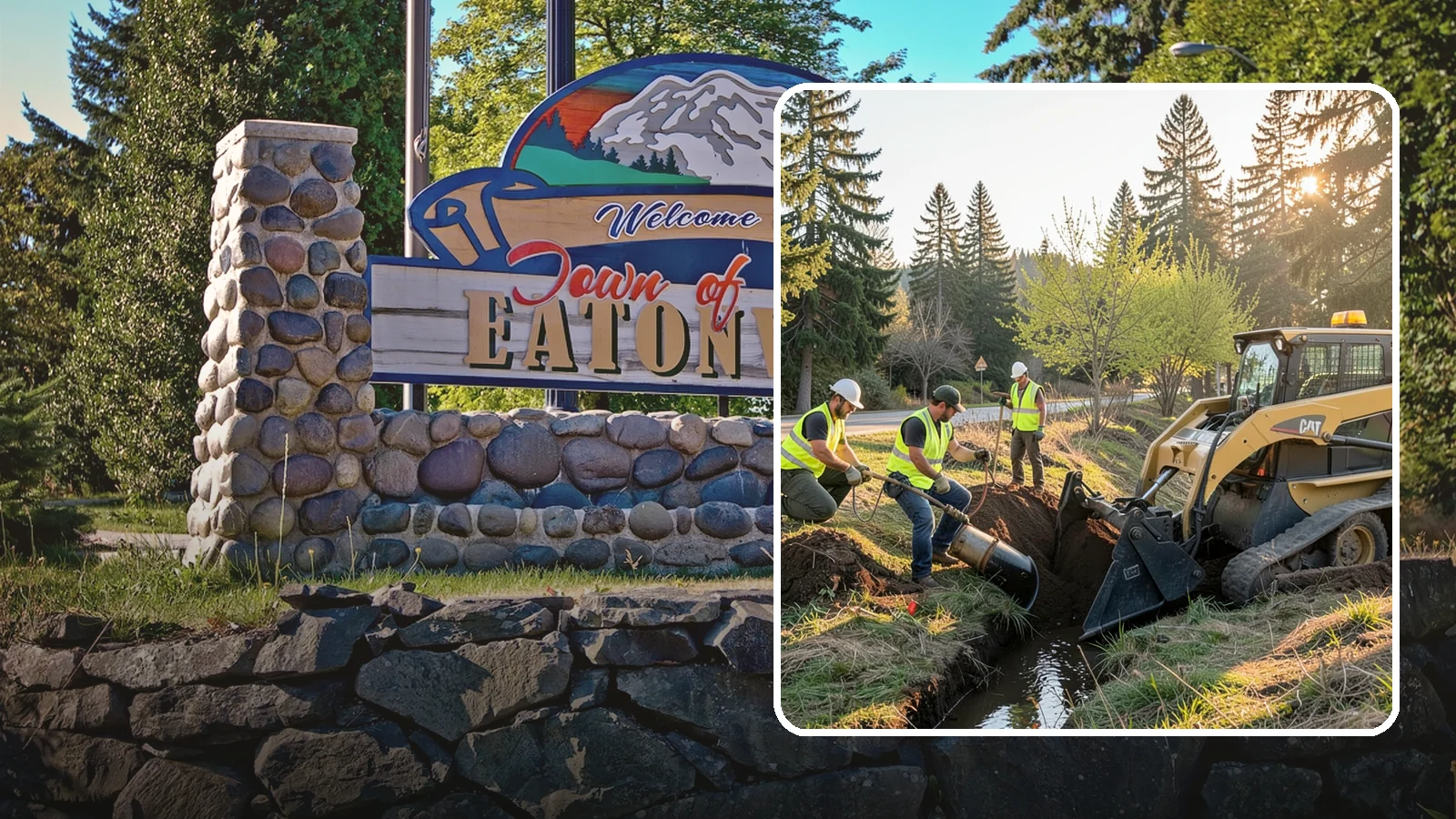 Ditch Maintenance in Eatonville, Pierce County, WA - Ditch maintenance and reshaping that restores roadside and open channels to their designed drainage function.