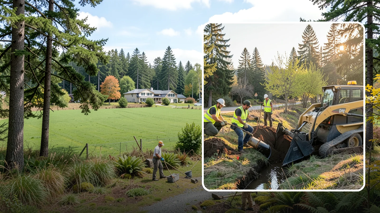Ditch Maintenance in Lyman, Skagit County, WA - Ditch maintenance and reshaping that restores roadside and open channels to their designed drainage function.