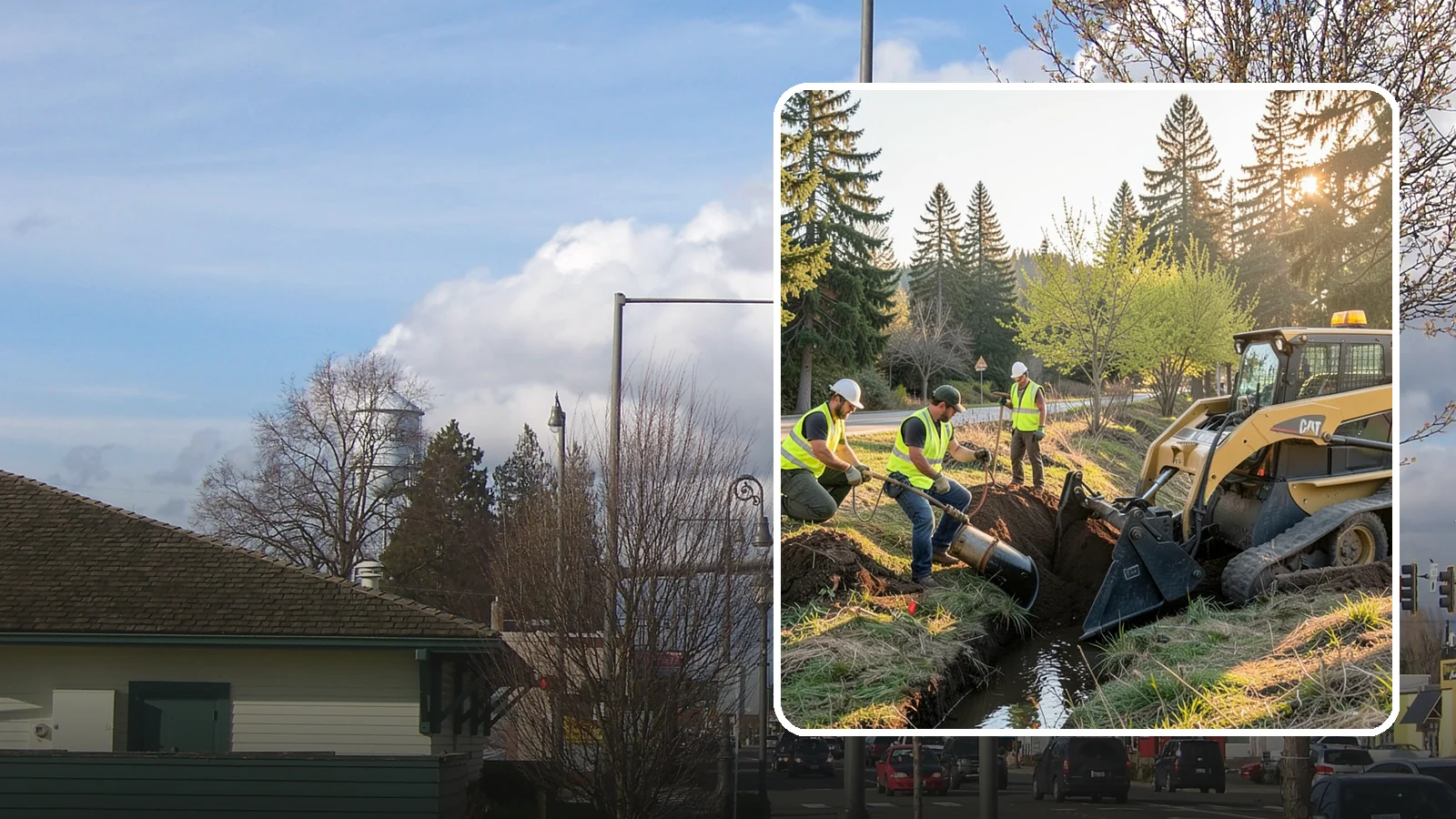 Ditch Maintenance in Marysville, Snohomish County, WA - Ditch maintenance and reshaping that restores roadside and open channels to their designed drainage function.