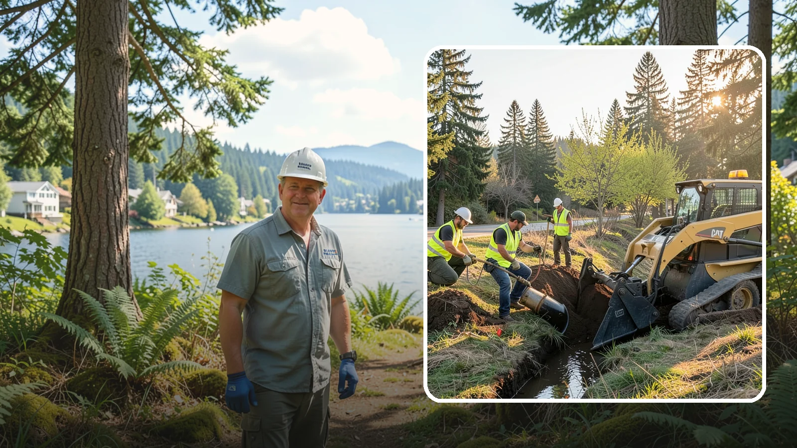 Ditch Maintenance in Milton, King County, WA - Ditch maintenance and reshaping that restores roadside and open channels to their designed drainage function.