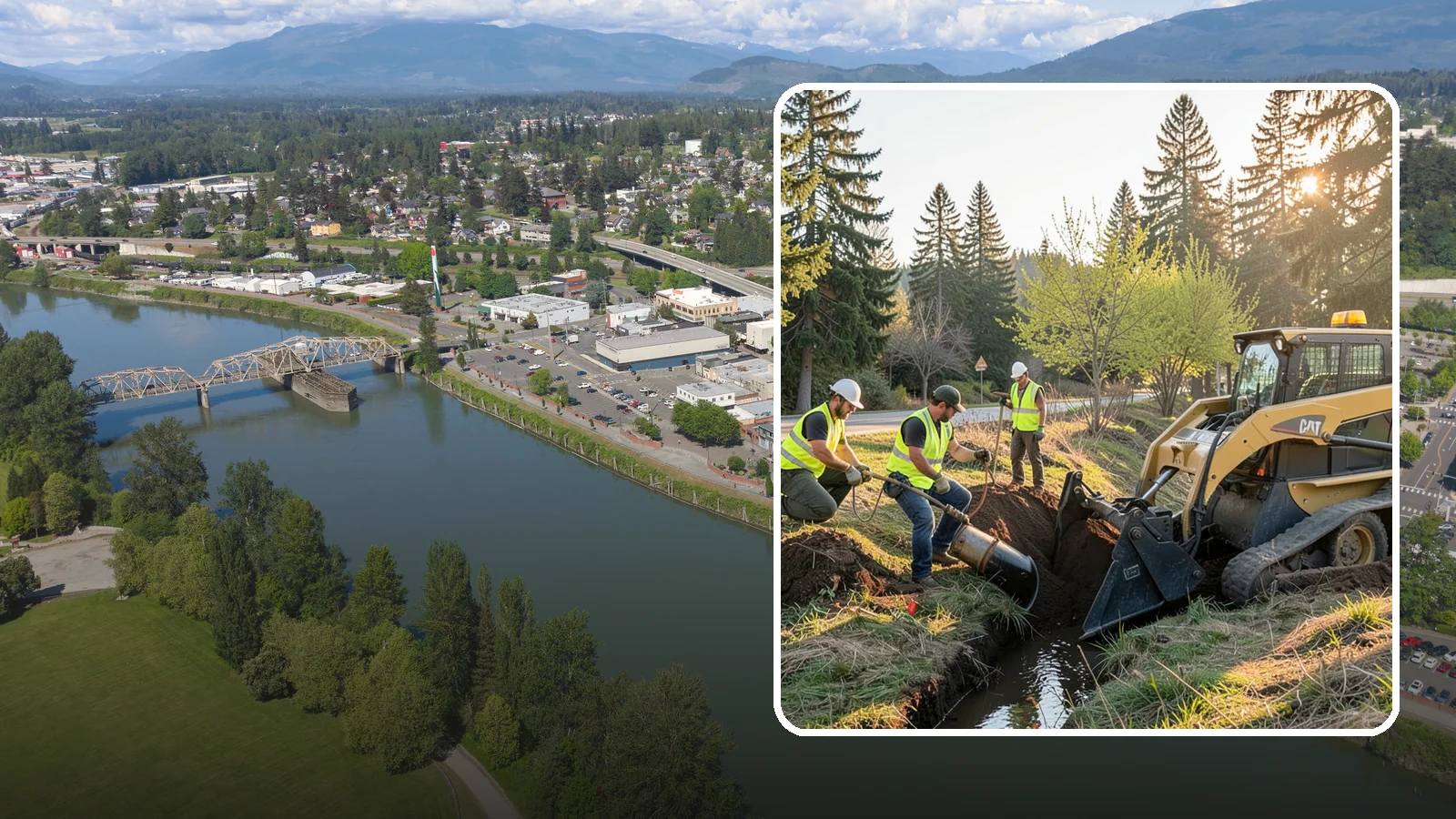 Ditch Maintenance in Mount Vernon, Skagit County, WA - Ditch maintenance and reshaping that restores roadside and open channels to their designed drainage function.