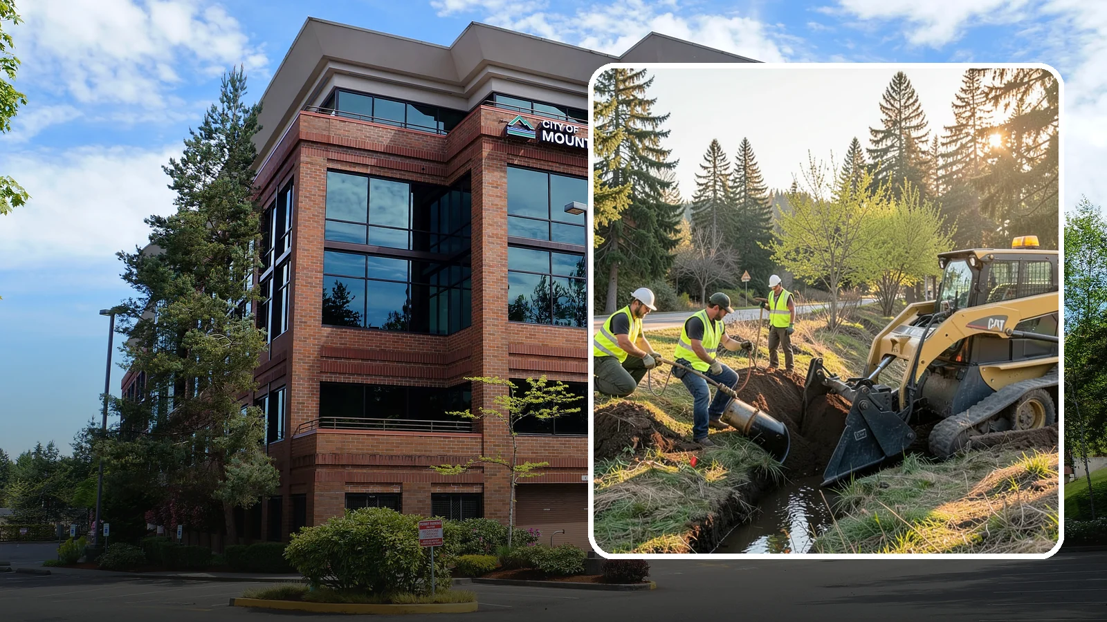 Ditch Maintenance in Mountlake Terrace, Snohomish County, WA - Ditch maintenance and reshaping that restores roadside and open channels to their designed drainage function.