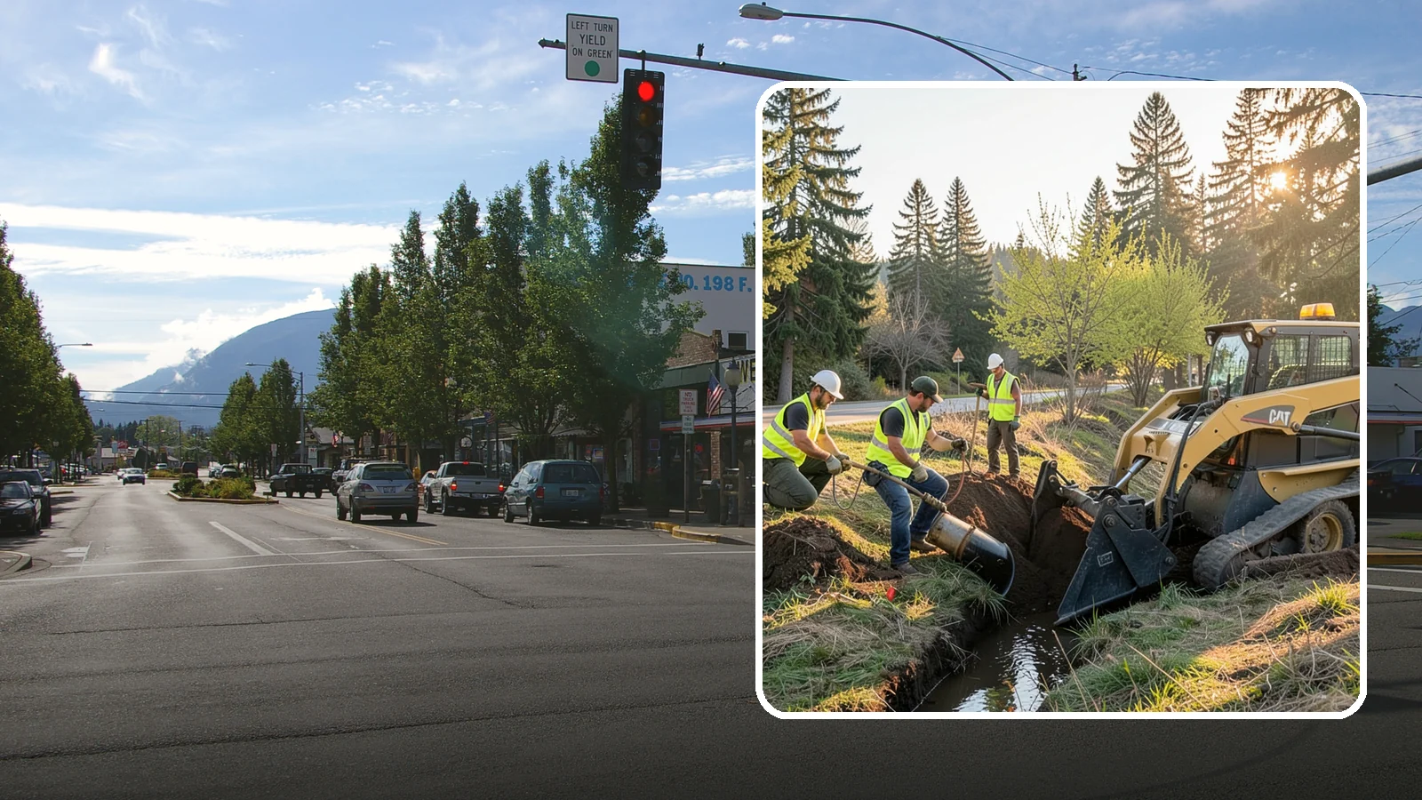 Ditch Maintenance in North Bend, King County, WA - Ditch maintenance and reshaping that restores roadside and open channels to their designed drainage function.